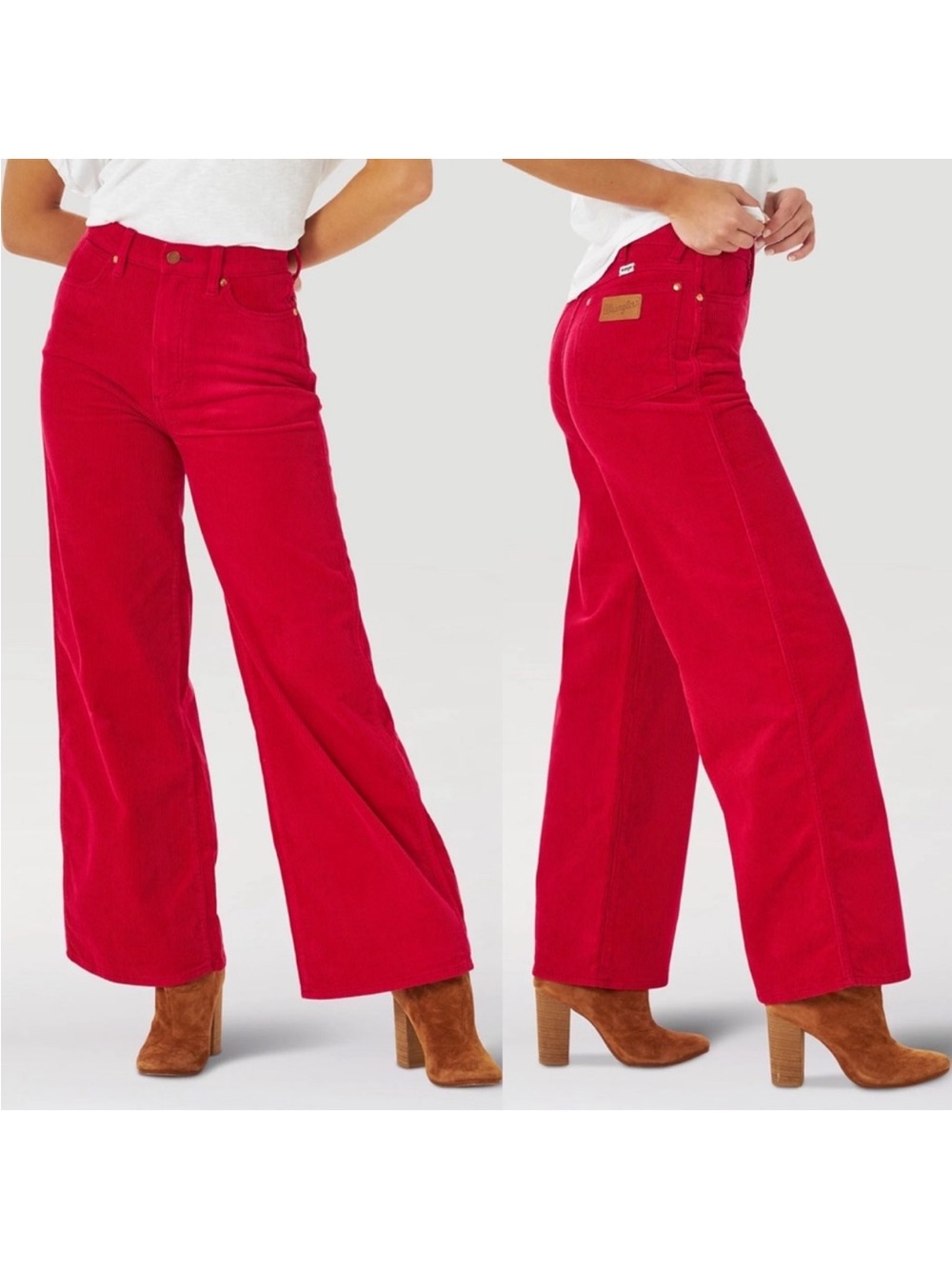 Wrangler Worldwide 661 Wide Leg Corduroy Pants NWT size 32 Cerise Berry Pink